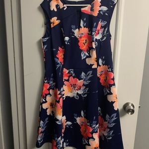 Blue Floral Dress with POCKETS!